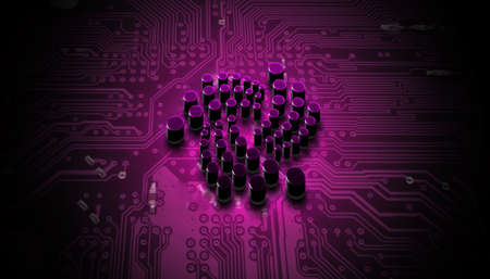 iota-miota cryptocurrency coin on colorful background, cryptocurrency conceptの写真素材