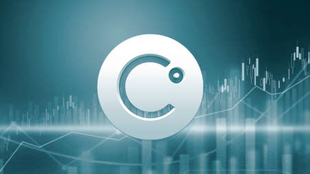3D rendering celsius cryptocurrency coin on colorful background, cryptocurrency concept color art