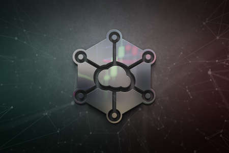 3D rendering storj cryptocurrency coin on colorful background, cryptocurrency concept color artの写真素材