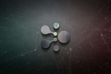 3D rendering aelf cryptocurrency coin on colorful background, cryptocurrency concept color artの写真素材