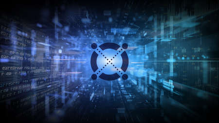 3D rendering elrond cryptocurrency coin on colorful background, cryptocurrency concept color art