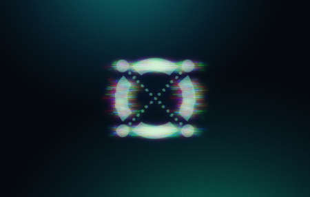 glitch effect elrond cryptocurrency coin on colorful background, cryptocurrency concept color art