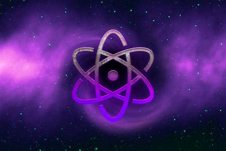 3D rendering cryptocurrency proton coin on colorful background, cryptocurrency concept 3D...