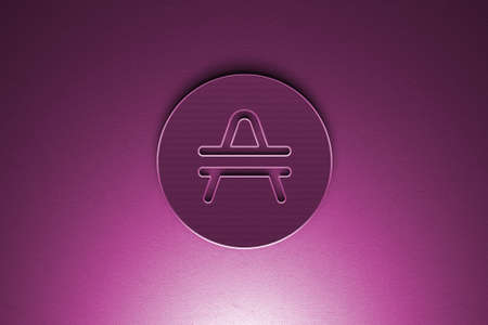 3D rendering cryptocurrency amp coin on colorful background, cryptocurrency concept 3D illustrationの写真素材