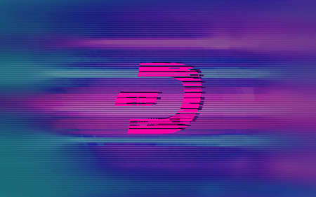 3D rendering cryptocurrency dash on colorful background, cryptocurrency concept 3D illustrationの写真素材