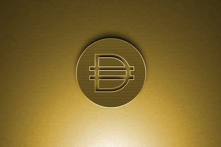dering cryptocurrency dai coin on colorful background, cryptocurrency concept 3D illustration