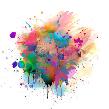 dog head with creative colorful abstract elements on light background color artの写真素材