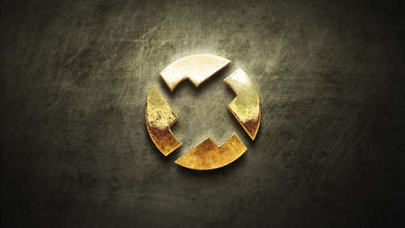 3D rendering cryptocurrency zrx coin on colorful background, cryptocurrency concept 3D illustrationの写真素材