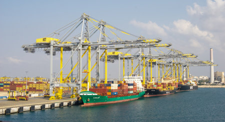 industrial station sea portの写真素材