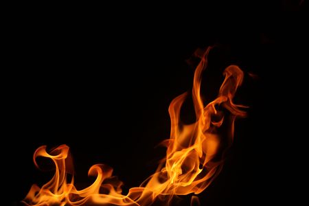Fire on a black background