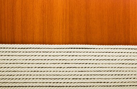 Heavy, white coiled rope.の写真素材