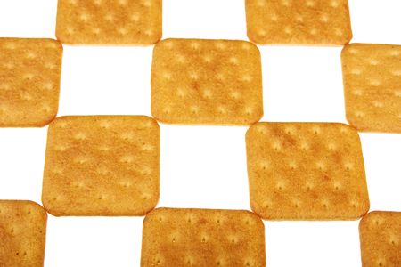 Cookie of the cracker put on white backgroundの写真素材