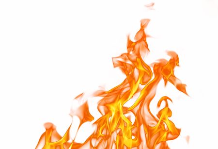 Fire flame isolated on white backgoundの写真素材