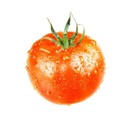 cherry tomatoes isolated on the white backgroundの写真素材