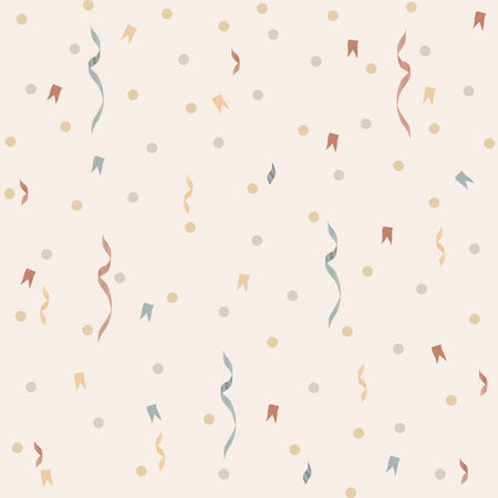 Christmas vintage pattern, flag, confetti, pastel color.のイラスト素材