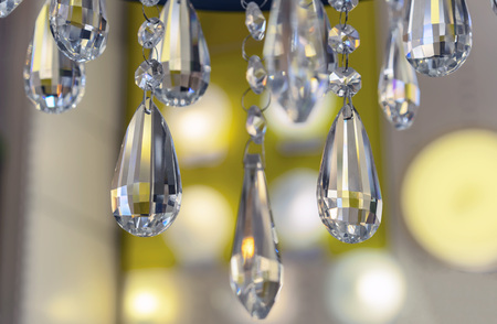 Elements of crystal chandelier in the interior of the store.の写真素材