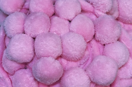 Background from a variety of pink pompons.の写真素材