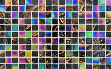 Ceramic tile mosaic. Background and texture tile mosaic. Tile mosaic in the interior of the bathroom...