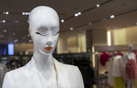 White female mannequin with summer clothes. Female dummy.の写真素材