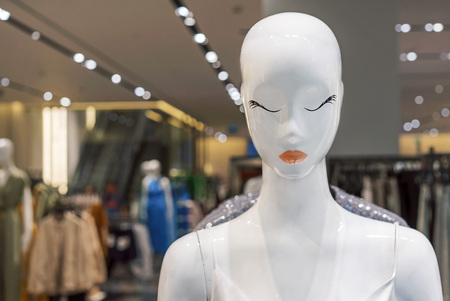 White female mannequin with summer clothes. Female dummy.の写真素材