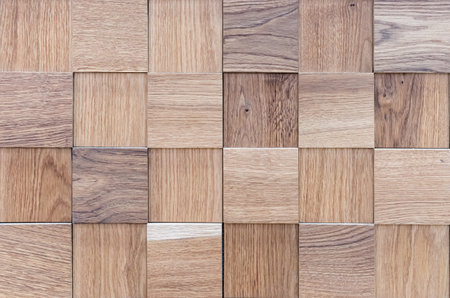 Wooden squares with oak texture and 3D effect.の写真素材