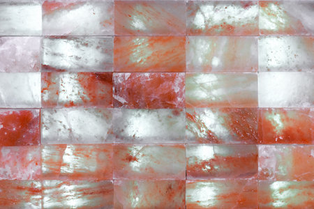 Rough quartz stone panel with internal LED lighting. Quartzite texture and background.の写真素材