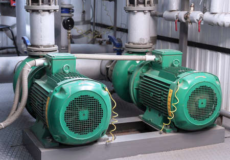Circulation pumps for heating. Gas boiler house equipment.の写真素材
