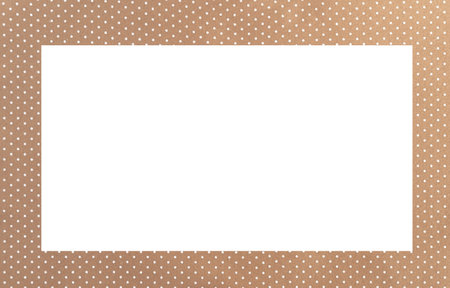 Frame of beige felt cloth in small white peas and with a white middle.の写真素材