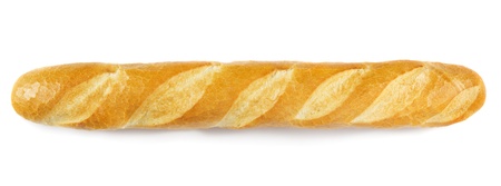 French baguette isolated on whiteの写真素材