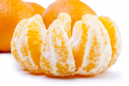 Tangerines isolated on whiteの写真素材