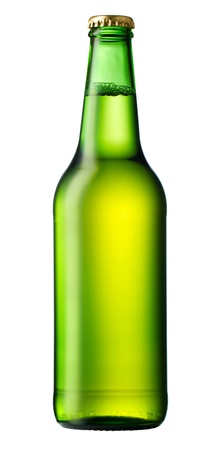 Bottle of beer isolated on whiteの写真素材
