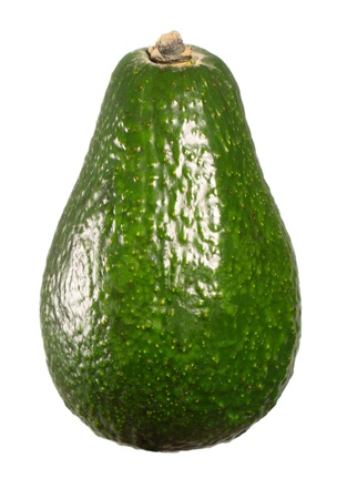 Whole avocado isolated on whiteの写真素材