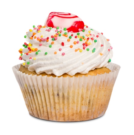 Cupcake isolated on whiteの写真素材