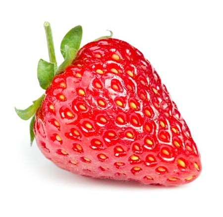 Fresh ripe strawberry isolated on whiteの写真素材