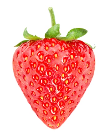 Fresh ripe strawberry isolated on whiteの写真素材