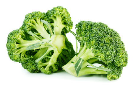 Broccolies isolated on white backgroundの写真素材
