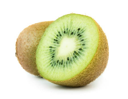Kiwi fruit isolated on white backgroundの写真素材