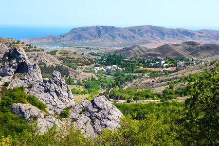 The pyramids in Crimea, southern coast of Crimea, near the town of Sudakの写真素材