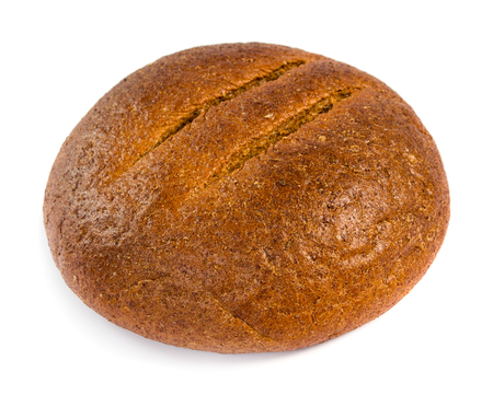 Homemade whole bread isolated on white backgroundの写真素材