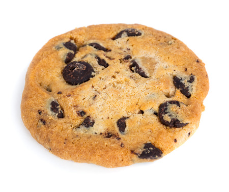 Chocolate cookies isolated on white backgroundの写真素材