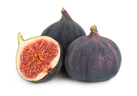 Fresh ripe figs isolated on white backgroundの写真素材