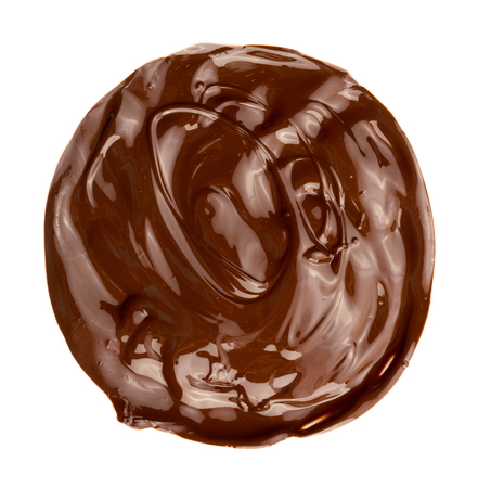 Melted chocolate swirl background, isolatedの写真素材