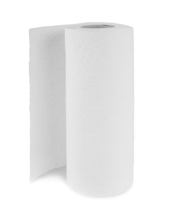 Paper towel isolated on white backgroundの写真素材