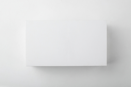Blank white box top view with shadowの写真素材