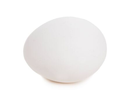 Raw fresh chiken egg isolated on white backgroundの写真素材