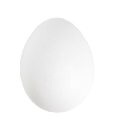 Raw fresh chiken egg isolated on white backgroundの写真素材