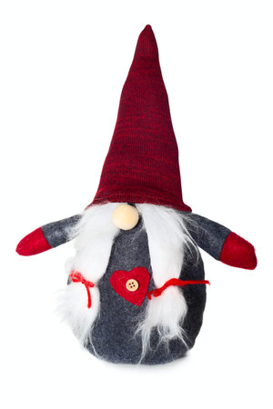 Scandinavian christmas traditional gnome isolated on white backgroundの写真素材