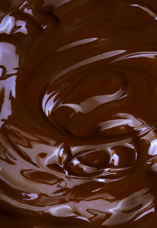 Close up view of melted chocolate backgroundの写真素材