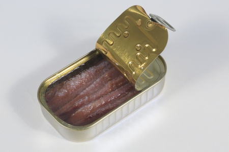 Canned anchovies in olive oil