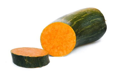 Fresh pumpkin on white backgroundの写真素材